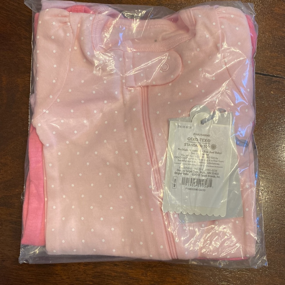 3-Pack Cloud Island Sleeper Pink Size NB-0M NWT